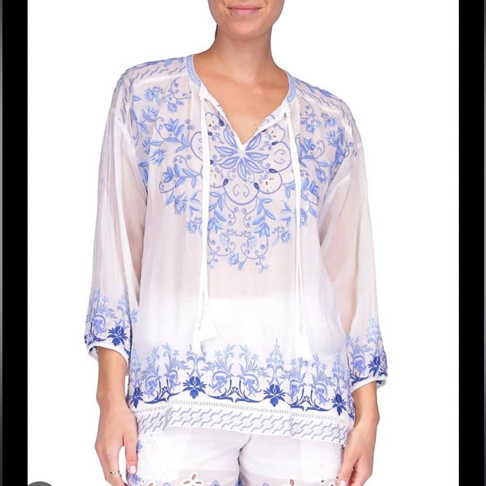 Johnny was embroidered long sleeve MARGOT MELANIE blouse